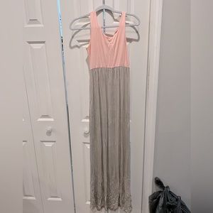 Pink blush maternity maxi